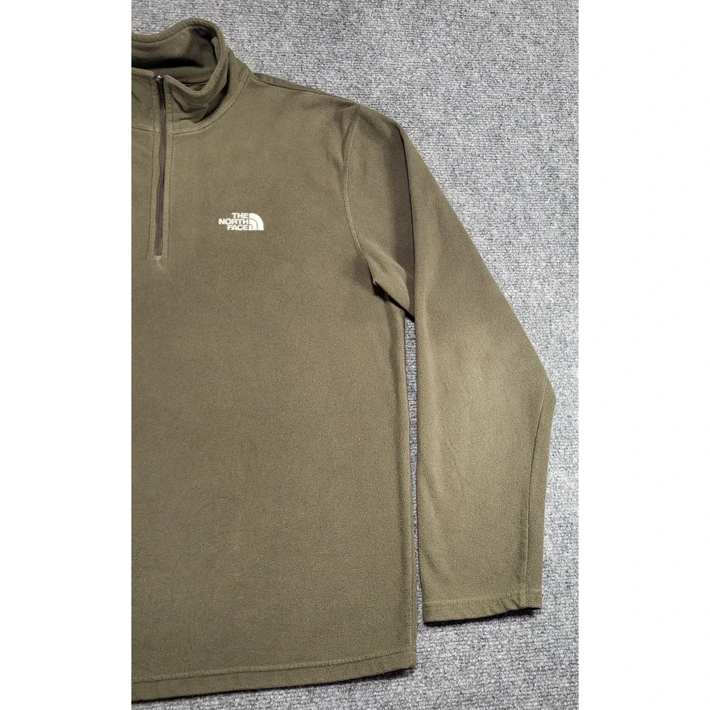 The North Face Men's Glacier Fleece 1/4 Zip Jacket Green Sweater Size Medium